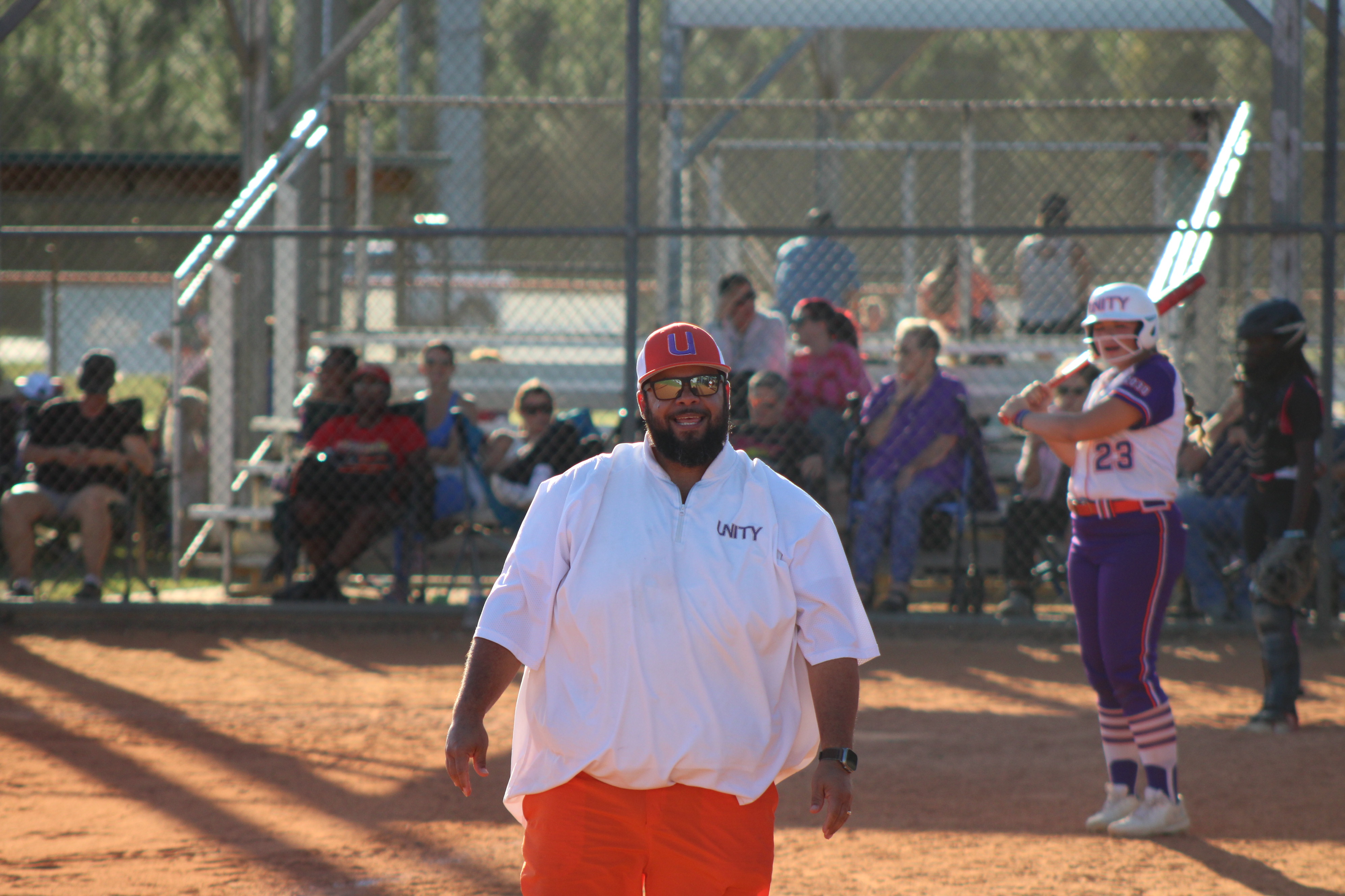 Coach Omar Perez on the field
